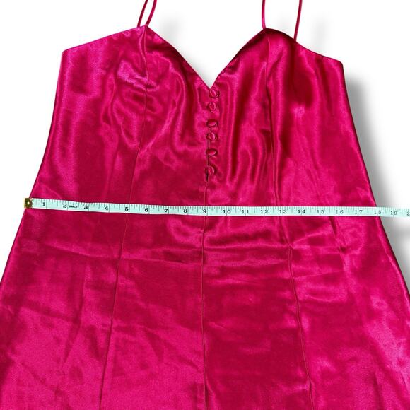 Vintage Singerie Nordstrom Pink Slip Dress 90s Y2K Coquette Button Front Size S - Picture 6 of 8